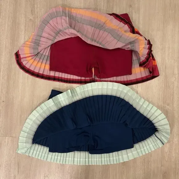 Lululemon Pleated High Rise Women's Tennis Skirt Striped Size 4 - LOT OF 2 - Picture 4 of 12